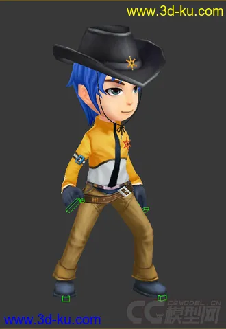 3D打印模型Q版低模免费男人，带绑定的图片