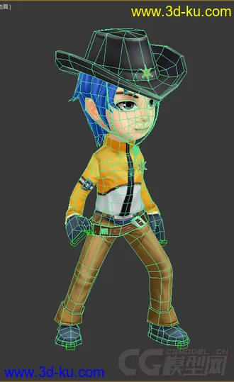 3D打印模型Q版低模免费男人，带绑定的图片