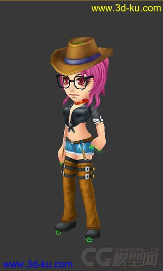 3D打印模型Q版女生，带绑定，低模免费的图片