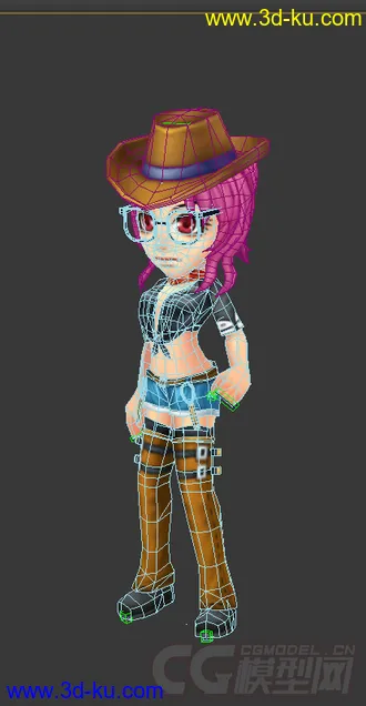 3D打印模型Q版女生，带绑定，低模免费的图片