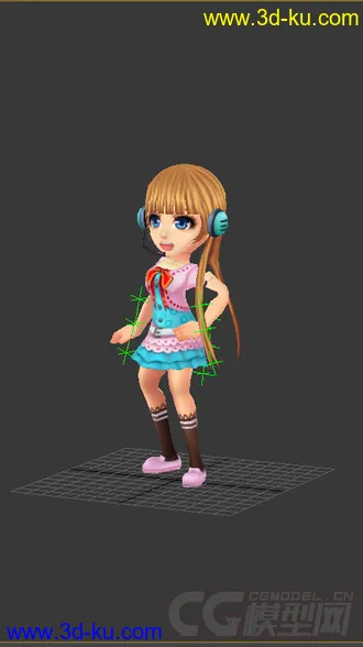 3D打印模型Q版低模，免费女生带绑定的图片