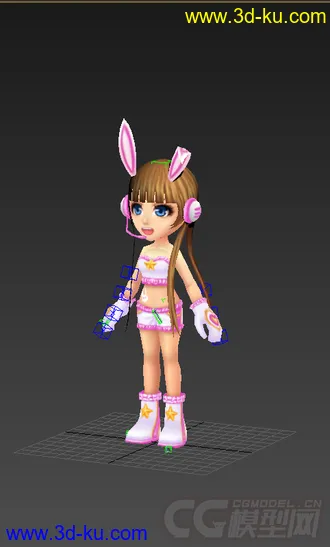 3D打印模型Q版低模，女生免费带绑定的图片