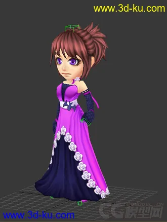 3D打印模型低模免费，女生带绑定的图片