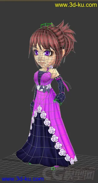 3D打印模型低模免费，女生带绑定的图片