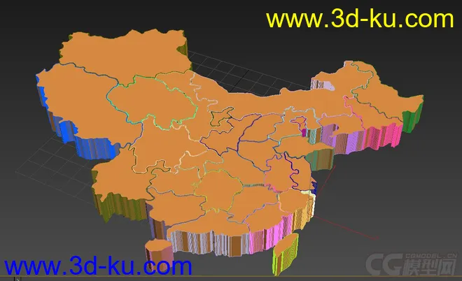 中国地图（可拆分为单个省、市）模型的图片1