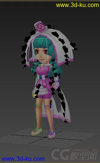 3D打印模型Q版女生，带绑定，低模免费的图片