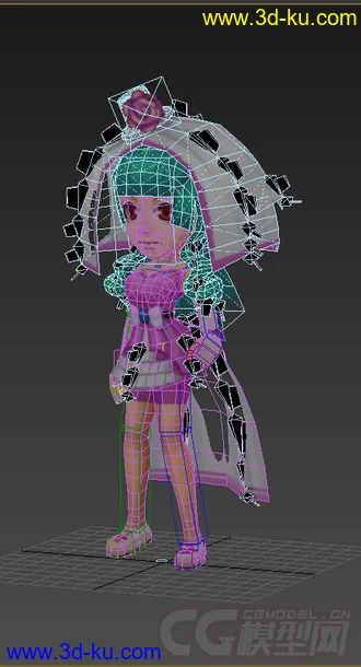 3D打印模型Q版女生，带绑定，低模免费的图片