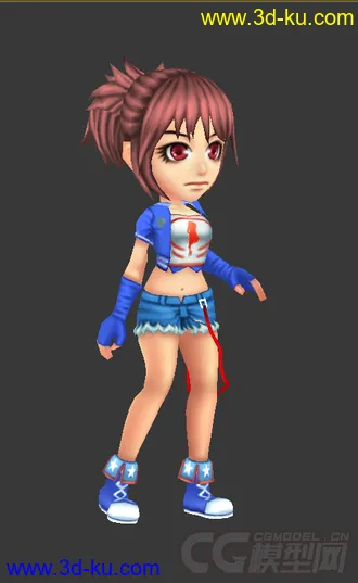 3D打印模型Q版低模，免费带绑定，女生的图片