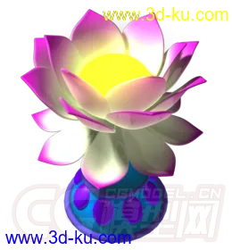 3D打印模型宝莲灯 卡通莲花灯的图片