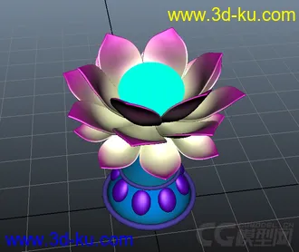3D打印模型宝莲灯 卡通莲花灯的图片