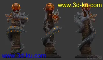 3D打印模型七星阵龙柱的图片