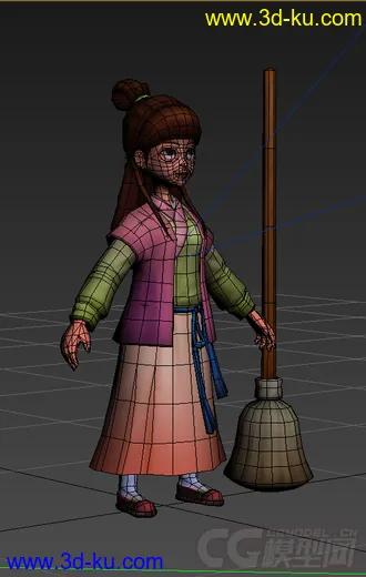 3D打印模型古代女人，低模免费，有绑定动画的图片