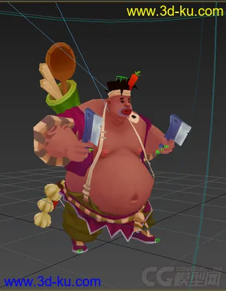 3D打印模型古代男人，低模免费，有绑定动画的图片