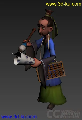 3D打印模型古代男人，书生，低模免费，有绑定动画的图片