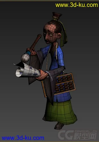 3D打印模型古代男人，书生，低模免费，有绑定动画的图片