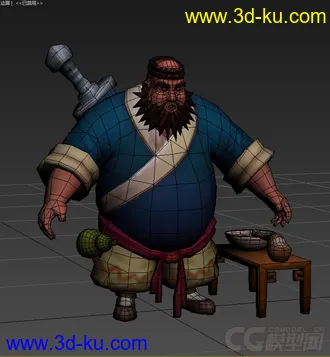 3D打印模型古代男人，低模免费，有绑定动画的图片