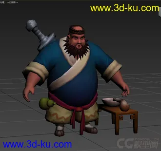 3D打印模型古代男人，低模免费，有绑定动画的图片