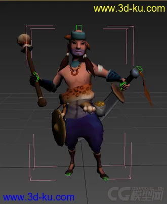 3D打印模型古代男人，山贼，低模免费，有绑定动画的图片