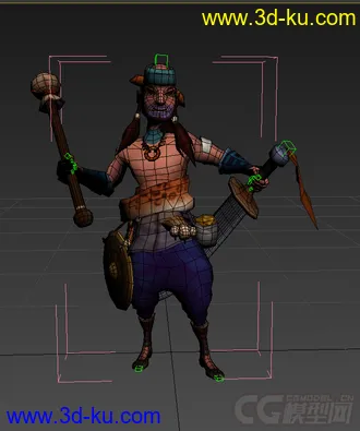 3D打印模型古代男人，山贼，低模免费，有绑定动画的图片