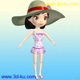 3D打印模型卡通旗袍女孩角色的图片