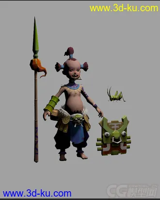 3D打印模型古代男人，低模免费，有绑定动画的图片