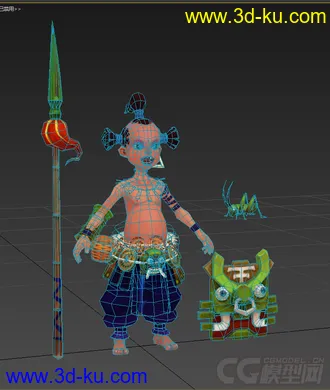 3D打印模型古代男人，低模免费，有绑定动画的图片