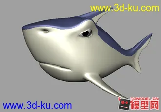 3D打印模型新手上路，做个卡通鲨鱼，希望大家喜欢。。的图片