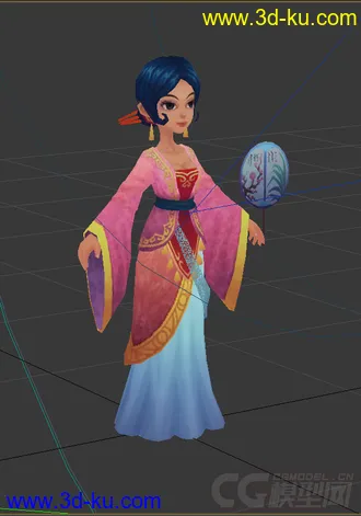 3D打印模型古代女人，低模免费，有绑定动画的图片