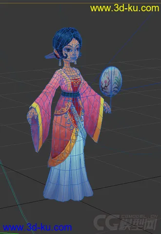 3D打印模型古代女人，低模免费，有绑定动画的图片