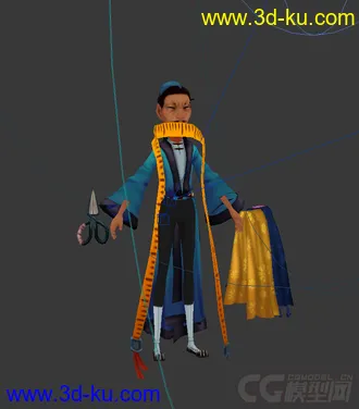 3D打印模型古代男人，低模免费，有绑定动画的图片