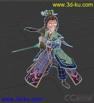3D打印模型古代男人，低模免费，有绑定动画的图片