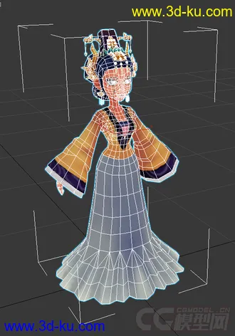 3D打印模型古代女人，低模免费，有绑定动画的图片
