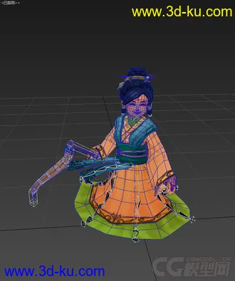3D打印模型古代女生低模免费的图片