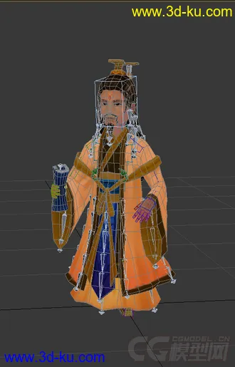 3D打印模型古代男人，低模免费，带绑定动画的图片