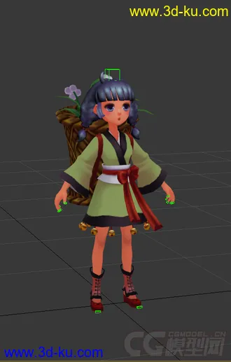3D打印模型古代女人，低模免费带绑定的图片