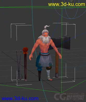 3D打印模型古代男人，铁匠，低模免费，带绑定动画的图片