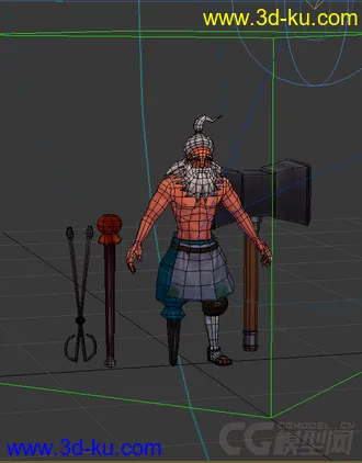 3D打印模型古代男人，铁匠，低模免费，带绑定动画的图片