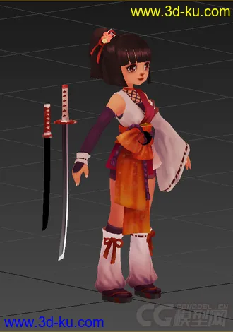 3D打印模型古代女生，低模免费，带绑定动画的图片