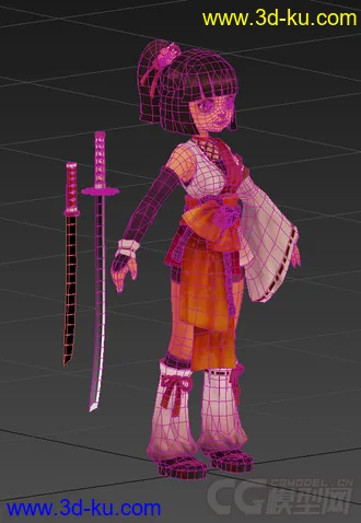 3D打印模型古代女生，低模免费，带绑定动画的图片