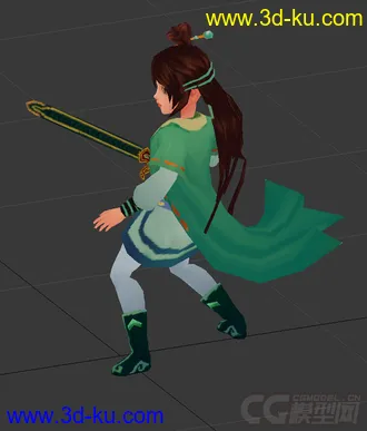 3D打印模型古代女人，低模免费，带绑定动画的图片