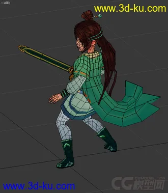 3D打印模型古代女人，低模免费，带绑定动画的图片