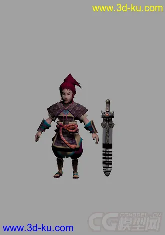 3D打印模型古代男人，低模免费，带绑定动画的图片