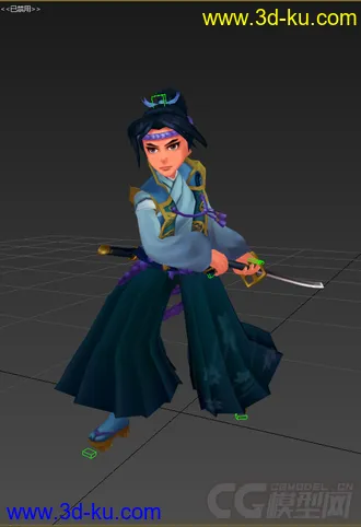 3D打印模型武士，低模免费，绑定动画的图片