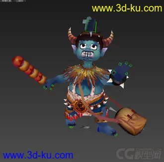 3D打印模型怪物，低模免费，带绑定的图片