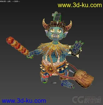 3D打印模型怪物，低模免费，带绑定的图片