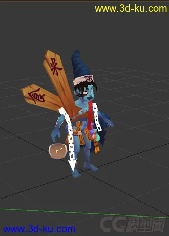 3D打印模型低模免费，饿死鬼，带绑定动画的图片