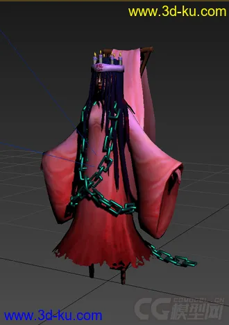 3D打印模型女鬼低模，免费带绑定的图片
