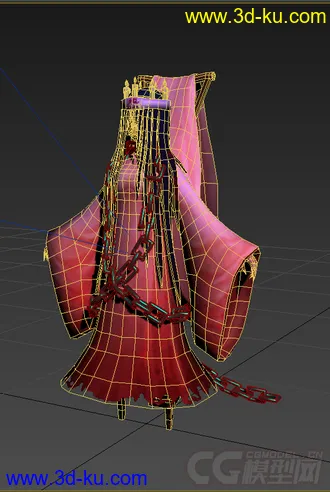 3D打印模型女鬼低模，免费带绑定的图片