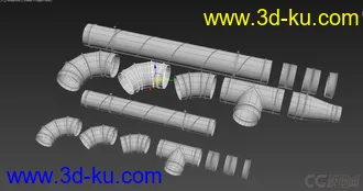3D打印模型瓦片，管道，金属构件的图片