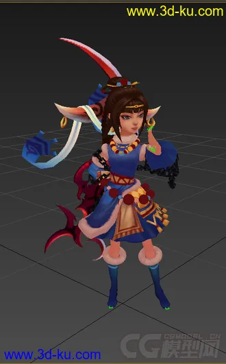 3D打印模型女生，低模免费，绑定动画的图片